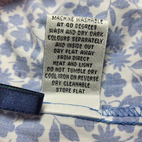 Boden Mixed Print Short Drawstring Elastic Back Blue Floral/Pink Polka Dot Sz 16 - Picture 11 of 11